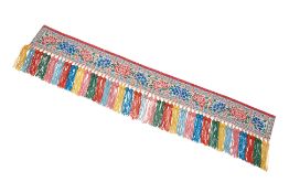 A PERANAKAN BEADED VALANCE WITH TASSELS