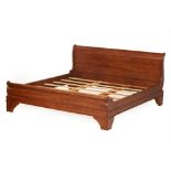 A LARGE MAHOGANY SLEIGH BED