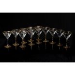 TWELVE COPPE COCKTAIL GLASSES