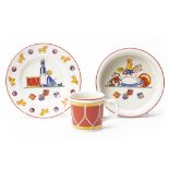 A 'TIFFANY TOYS' BY TIFFANY & CO. PORCELAIN PLATE, BOWL&CUP