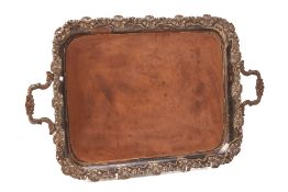 A SILVER PLATED BUTLER'S TRAY