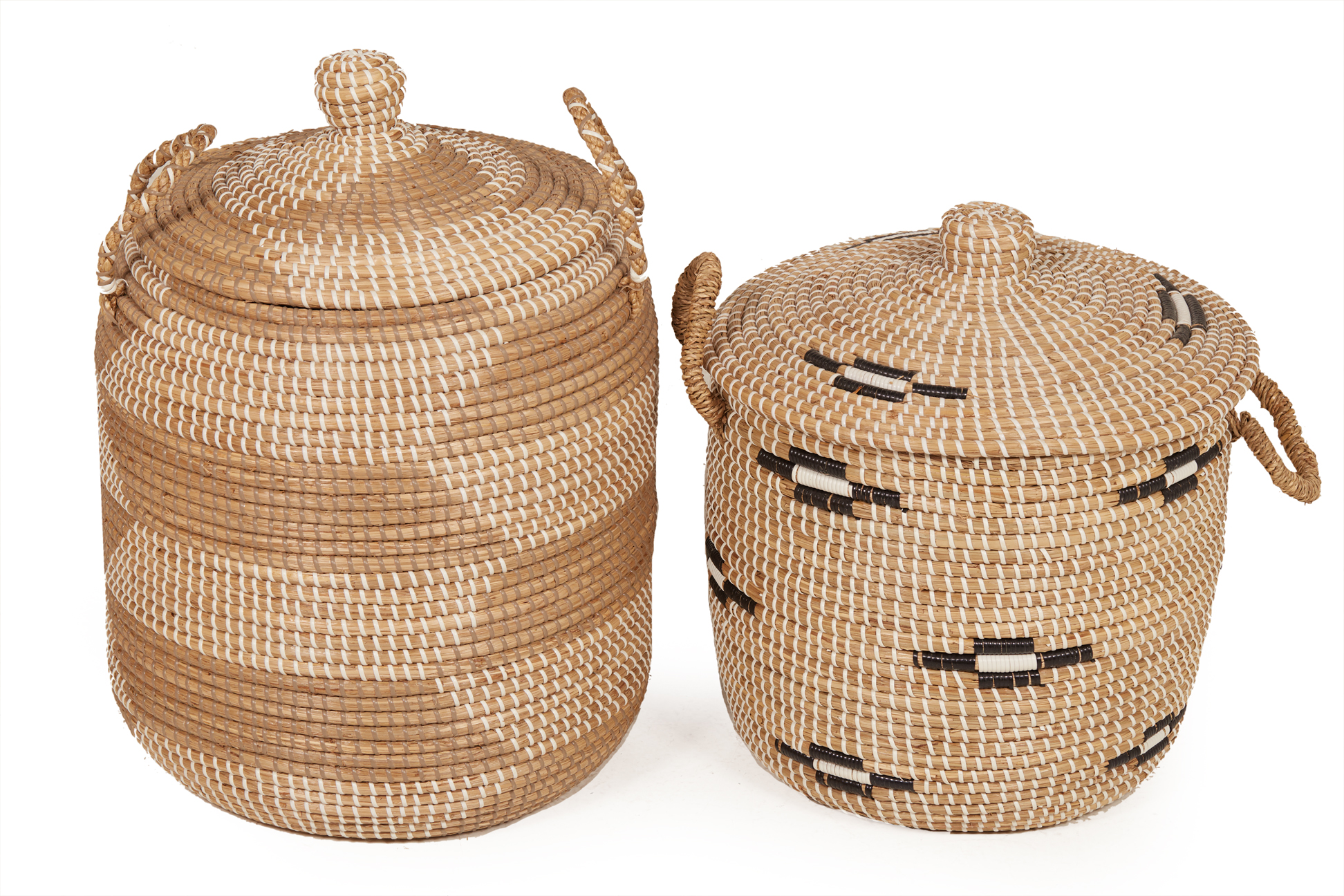 A GROUP OF WICKER BASKETS