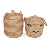 A GROUP OF WICKER BASKETS