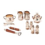 A GROUP OF SILVER PLATED ITEMS