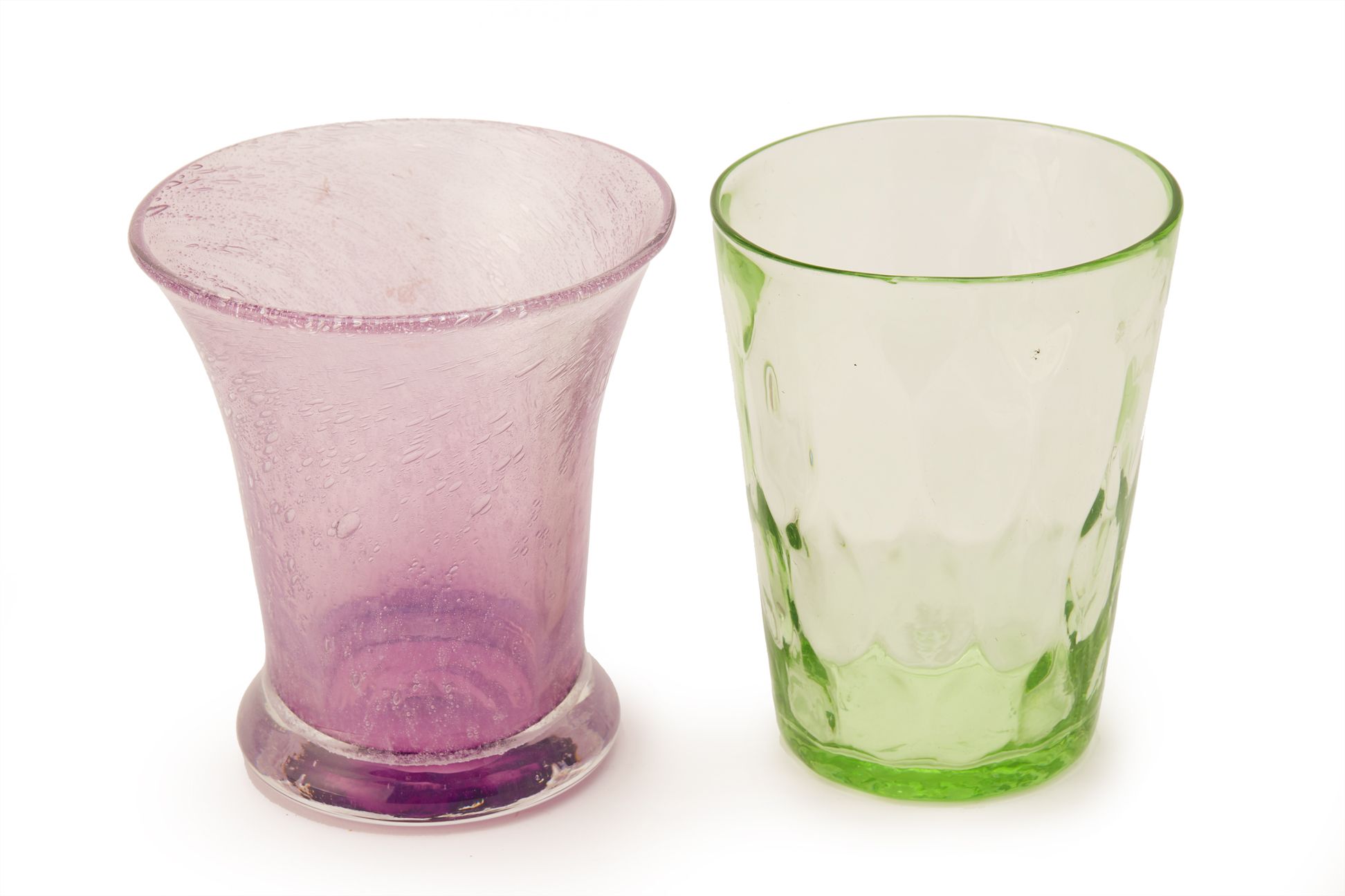 TWO COLOURED GLASS VASES - Image 2 of 2