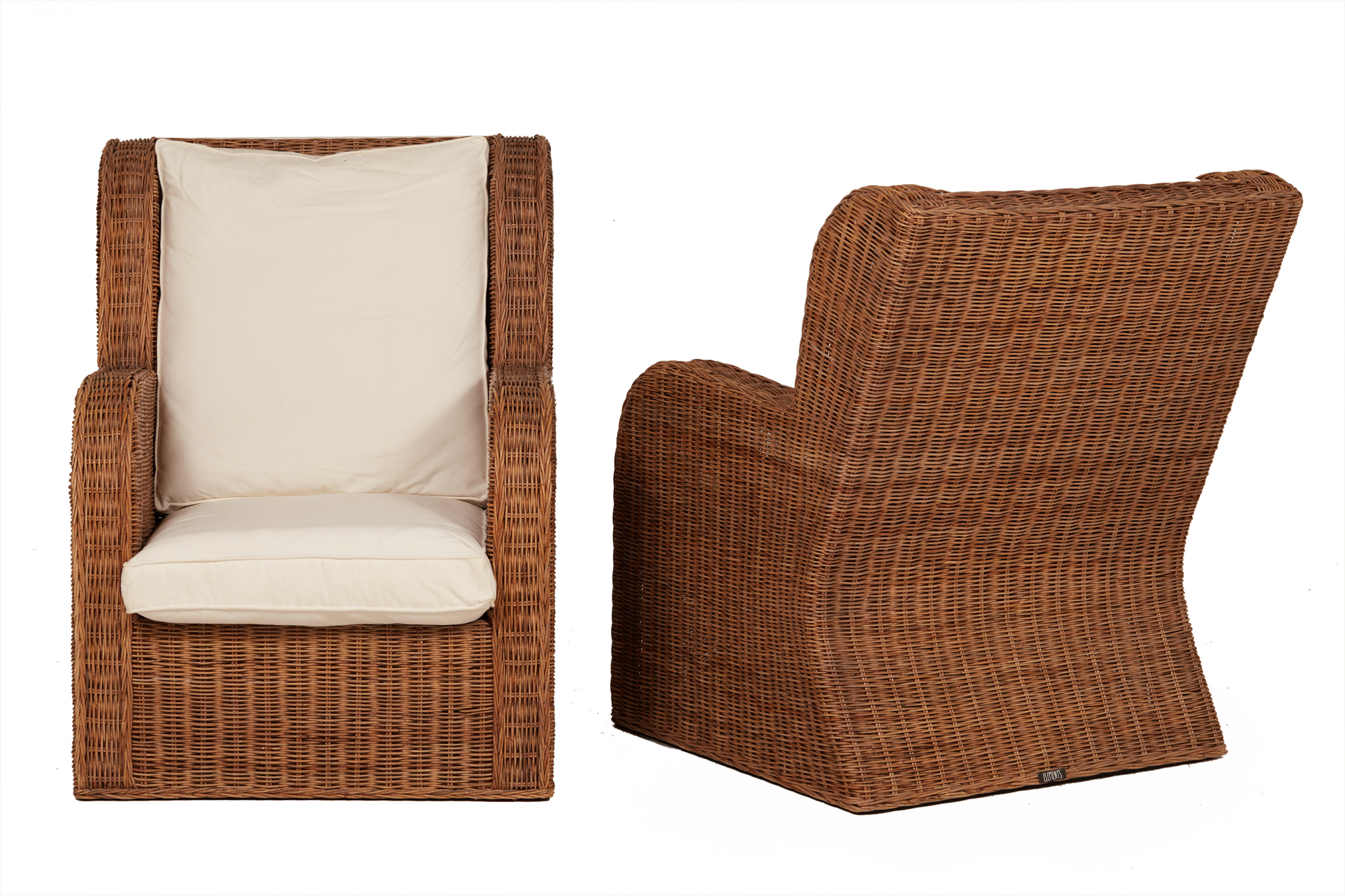 A PAIR OF ELEMENTS WICKER ARMCHAIRS - Image 3 of 3