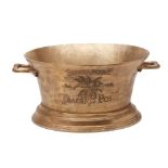 A LARGE GOLD FINISH OVAL ICE BUCKET