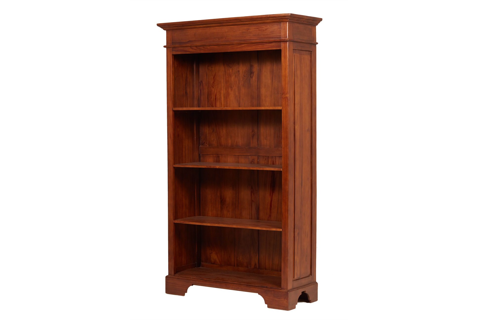 AN OPEN SHELVED BOOKCASE (1 OF 2)
