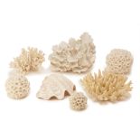 A COLLECTION OF FAUX CORAL SCULPTURES