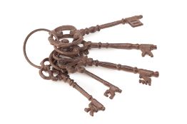 FIVE GOTHIC STYLE IRON KEYS