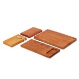 FOUR SMALL WOODEN CHOPPING BOARDS