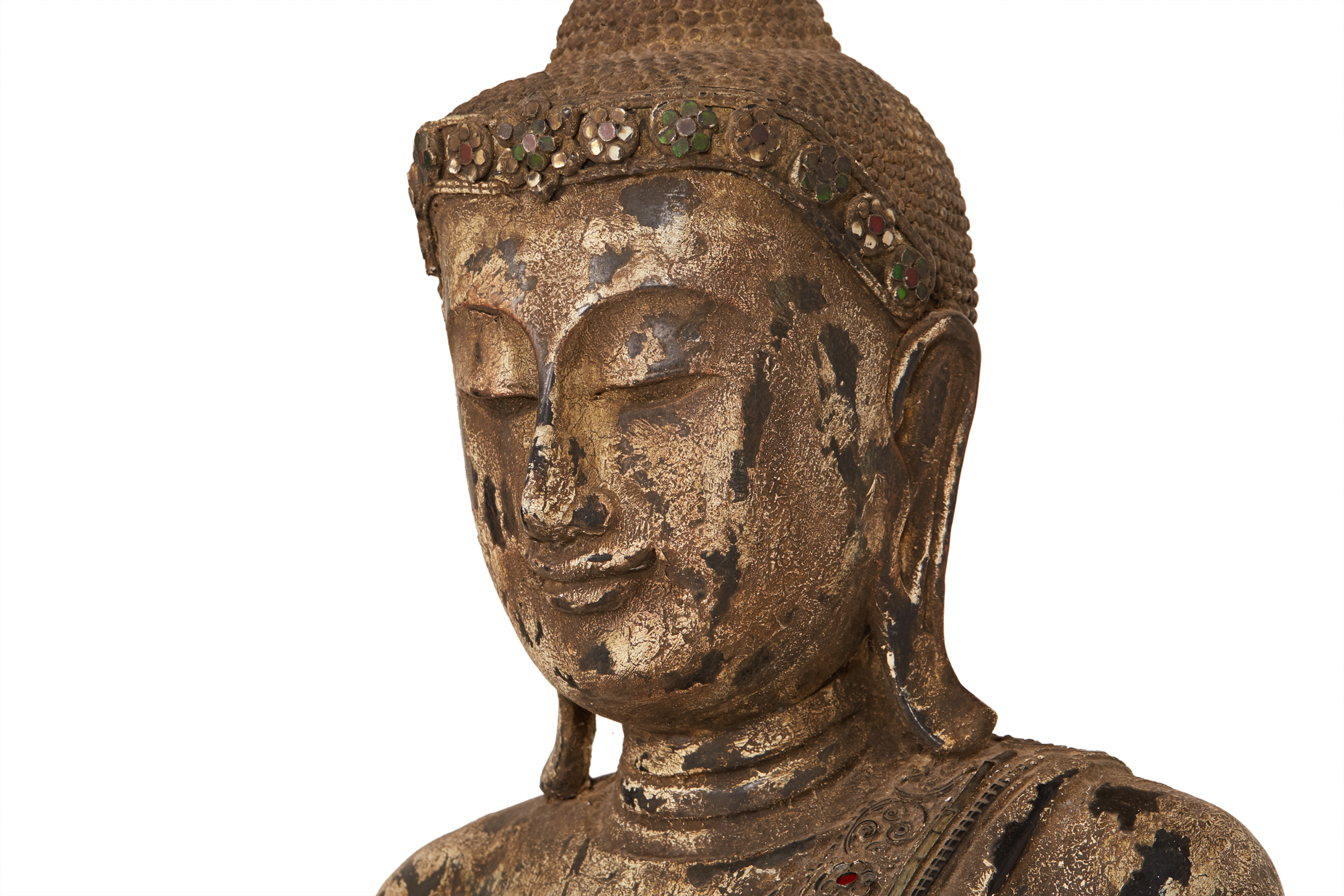 A WOODEN STANDING BUDDHA - Image 2 of 5