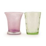 TWO COLOURED GLASS VASES