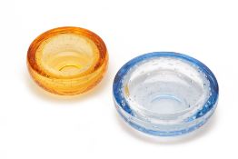 TWO GLASS ASHTRAYS