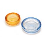 TWO GLASS ASHTRAYS