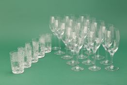 A QUANTITY OF ENGRAVED WINE GLASSES