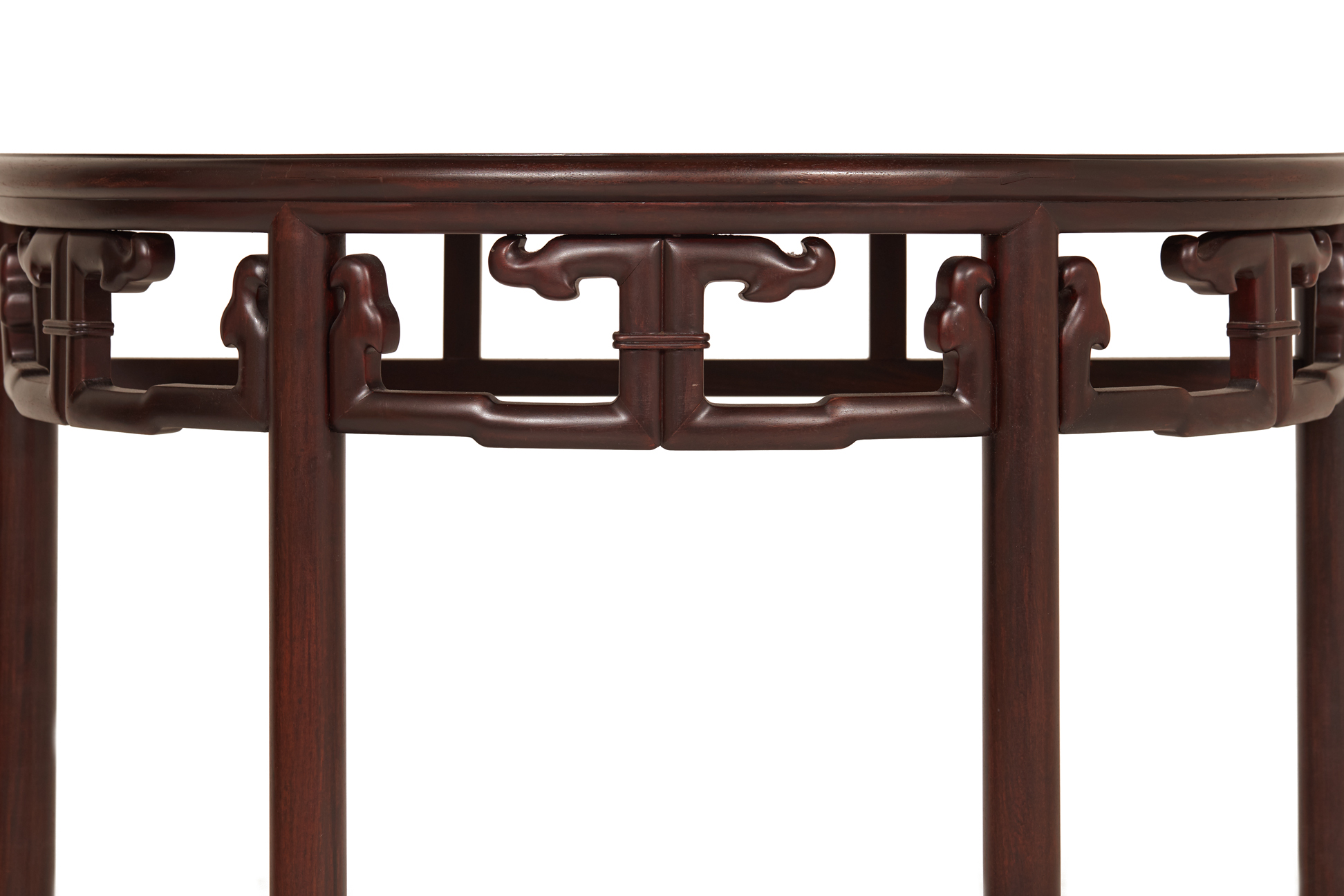 A HARDWOOD DEMI LUNE CONSOLE TABLE - Image 2 of 2
