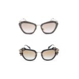 TWO PAIRS OF MIU MIU CAT EYE SUNGLASSES