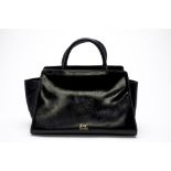 A ZAC POSEN BLACK LEATHER HANDBAG