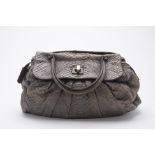 A ZAGLIANI PYTHON SKIN TOP HANDLE HOBO BAG