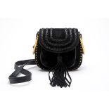 A CHLOE "HUDSON" BLACK SUEDE HANDBAG