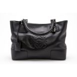 A LOEWE BLACK LEATHER HANDBAG