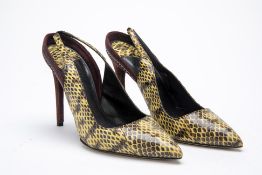 A PAIR OF DANIELE MICHETTI SLINGBACK HEELS EU 37