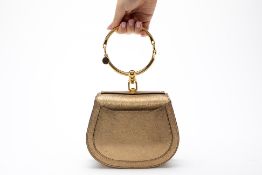 A CHLOE NILE BRACELET GOLD LEATHER AND SUEDE BAG