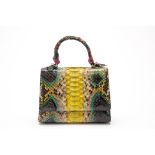 A TANGO MULTICOLOURED SNAKESKIN SMALL HANDBAG