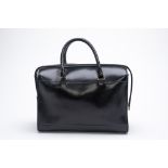 AN ADOLFO DOMINGUEZ BLACK LEATHER HANDBAG