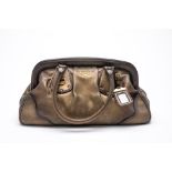 A PRADA METALLIC LEATHER HANDBAG