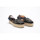 A PAIR OF VALENTINO BLACK SUEDE ESPADRILLES EU 36