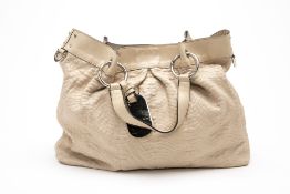 A MULBERRY CREAM SHIMMY TOTE BAG