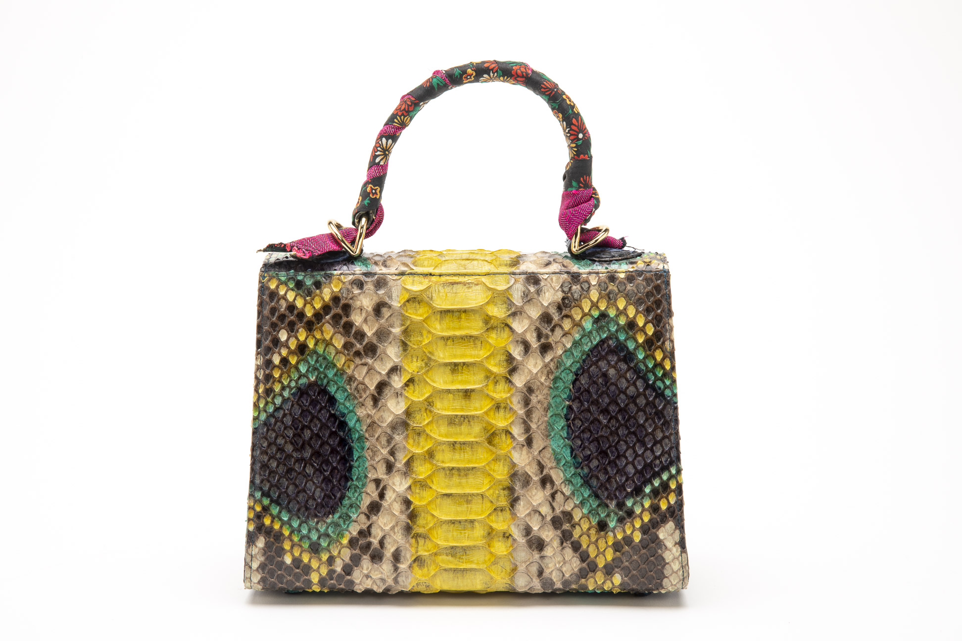 A TANGO MULTICOLOURED SNAKESKIN SMALL HANDBAG - Image 3 of 3