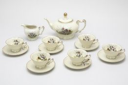 A HEINRICH & CO HUNTING PATTERN TEA SERVICE