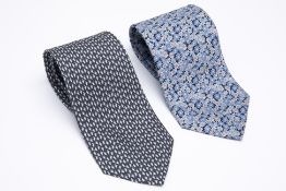 TWO SALVATORE FERRAGAMO SILK TIES