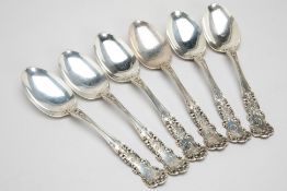 A SET OF SIX AMERICAN STERLING SILVER DESSERT SPOONS