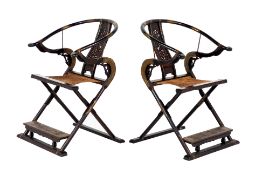 A PAIR OF CHINESE FOLDING HUNTING CHAIRS