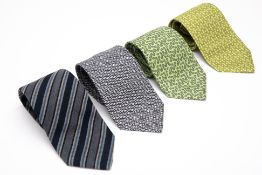 FOUR HERMES TIES