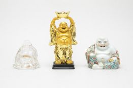 THREE SMALL FIGURES OF BUDAI