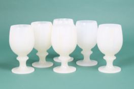 A SET OF SIX ONYX WINE GOBLETS