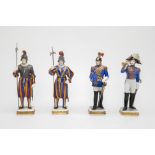 FOUR VOLKSTEDT PORCELAIN MILITARY FIGURES