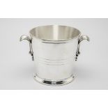 AN ITALIAN TWIN HANDLED SILVER PLATED WINE COOLER