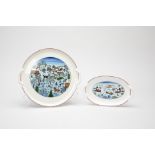 TWO VILLEROY & BOCH "NAIF CHRISTMAS" PLATTERS