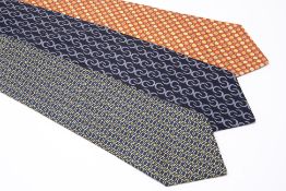 THREE HERMES TIES