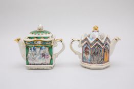 TWO SADLER TEAPOTS AND A GROUP OF CERAMICS