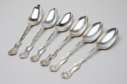 A SET OF SIX AMERICAN STERLING SILVER TABLE SPOONS