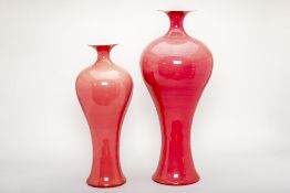 TWO LARGE MEIPING SHAPED VASES