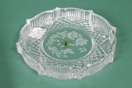 A WATERFORD CRYSTAL DISH AND A NAMBE WINE BOTTLE SLING