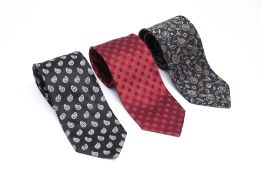 THREE ERMENEGILDO ZEGNA SILK TIES